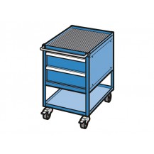Carro metálico para herramientas con 2 estantes y 2 cajones CAC-273602