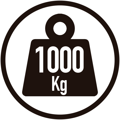 Carga máx.: 1000 Kg (uniform. repartida)