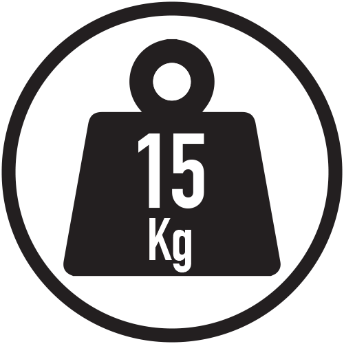 Carga máx.: 15 Kg (uniform. repartida)
