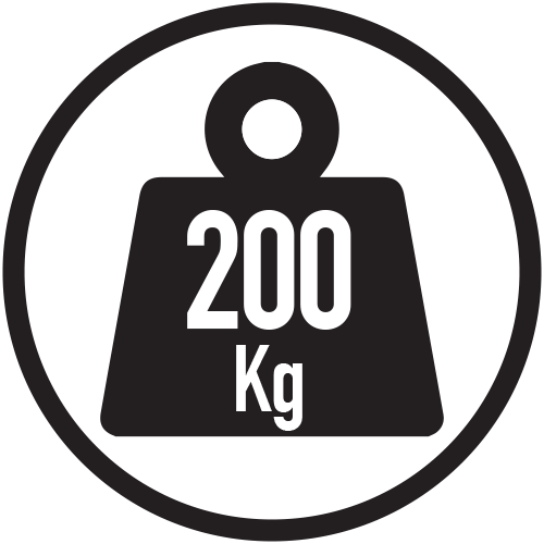 Carga máx.: 200 Kg (uniform. repartida)