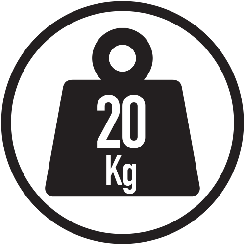 Carga máx.: 20 kg (uniform. repartida)