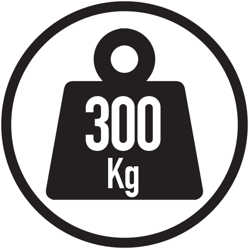 Carga máx.: 300 kg (uniform. repartida)